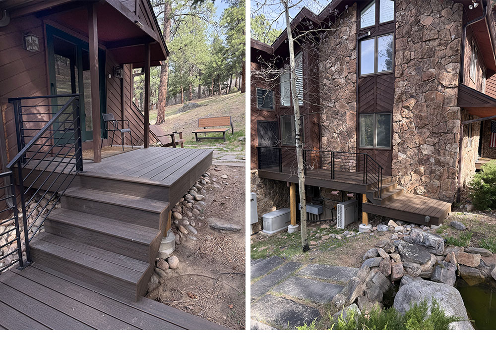 Morrison, CO Trex Deck with Newcastle Steel framing and glass railing