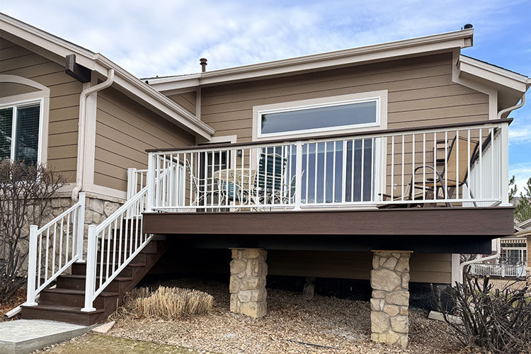 Front Entry Trex Deck Creates Beautiful Outdoor Living Space in Littleton, Colorado