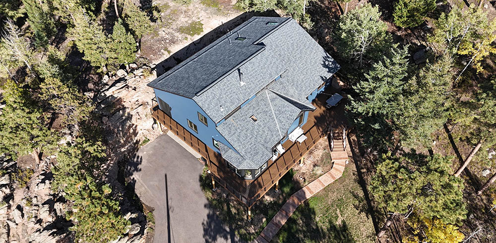 Evergreen custom Trex deck drone photo